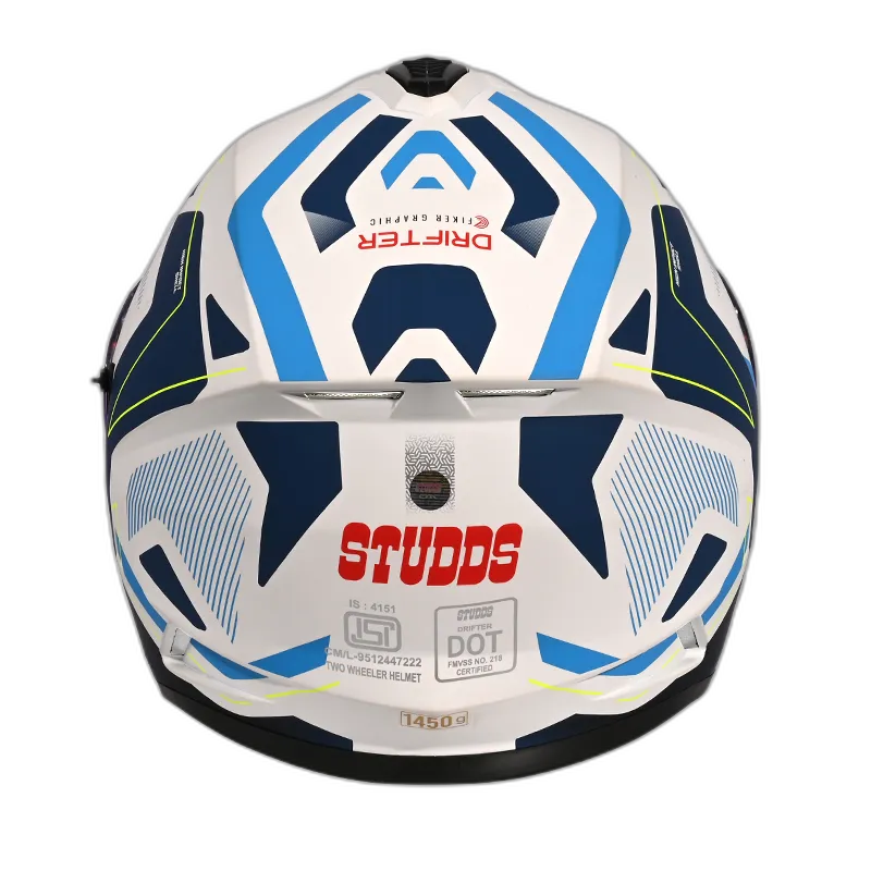 STUDDS Drifter D5 White N1 Full Face Helmet