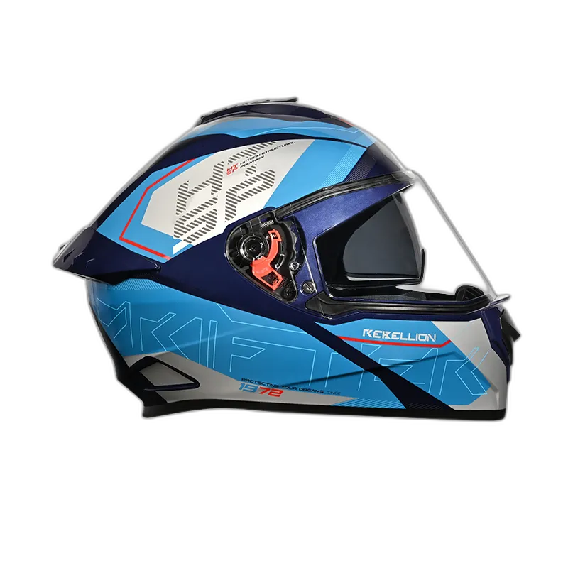 STUDDS Drifter D6 Rebellion Blue Trqs N1 Full Face Helmet