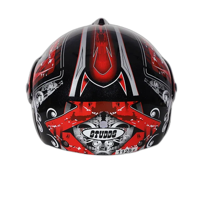 STUDDS Marshall Kids Black Red Half Face Helmet