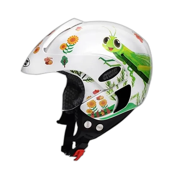 STUDDS Marshall Kids D3 White Half Face Helmet