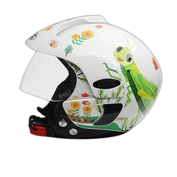 STUDDS Marshall Kids D3 White Half Face Helmet