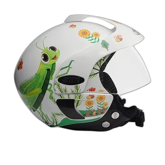 STUDDS Marshall Kids D3 White Half Face Helmet