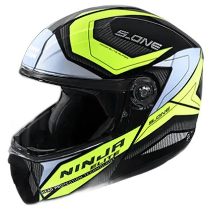STUDDS Ninja Elite Super D4 Black Yellow N Flip Up Helmet
