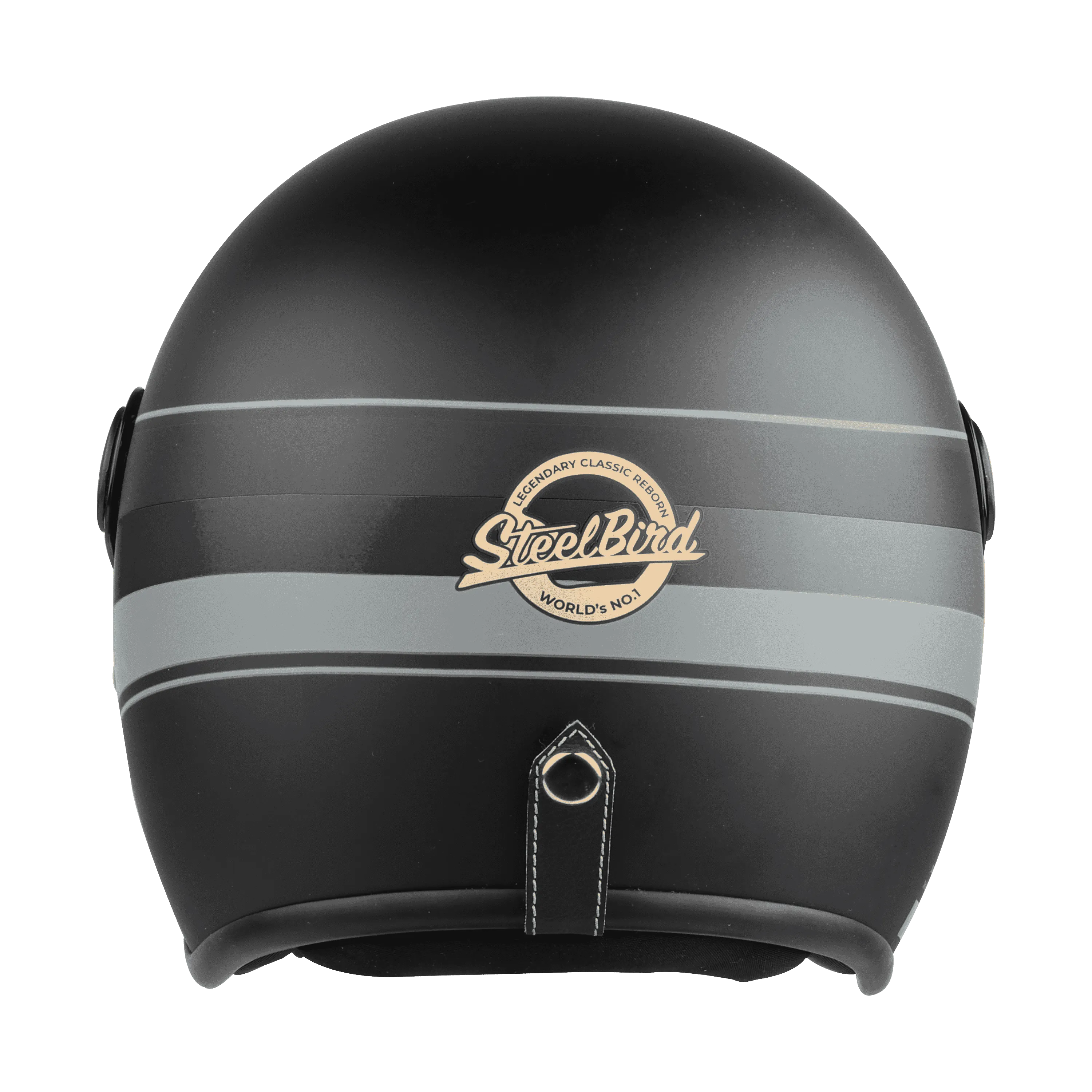 Steelbird Sbh 56 Vintage S1 Matt Black Grey Half Face Helmet