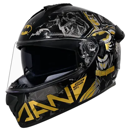 Studds Drifter Batman Edition Black Gold N4 Full face Helmet