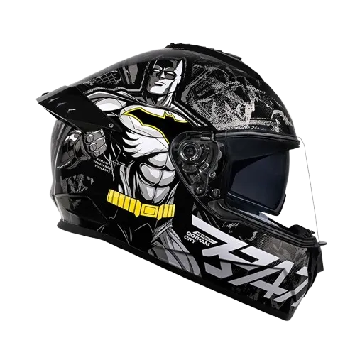Studds Drifter Batman Edition Black Yellow N4 Full Face Helmet