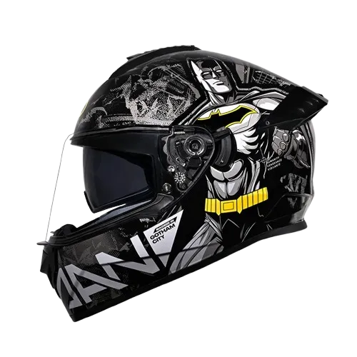Studds Drifter Batman Edition Black Yellow N4 Full Face Helmet