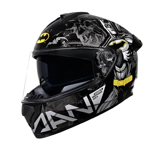 Studds Drifter Batman Edition Black Yellow N4 Full Face Helmet