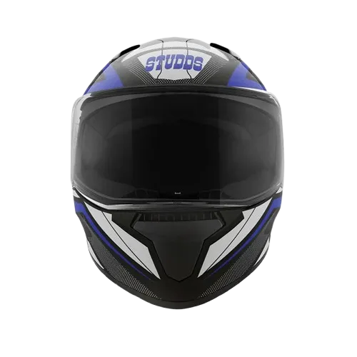 Studds Thunder Communication Black Blue Full Face Helmet