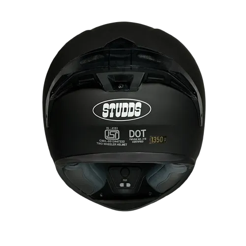 STUDDS Thunder Matt Black Smoky Spoiler Full Face Helmet