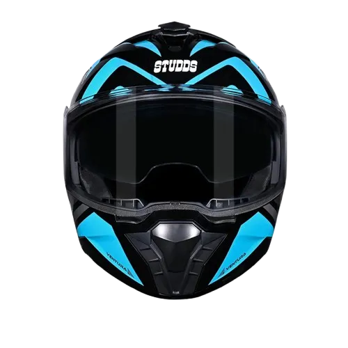 Studds Trooper D3 Black N1 Blue Full Face Helmet