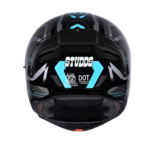 Studds Trooper D3 Black N1 Blue Full Face Helmet