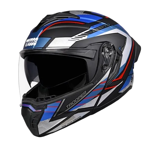 Studds Trooper Race D4 Matt Black Red N1 Flip up Helmet