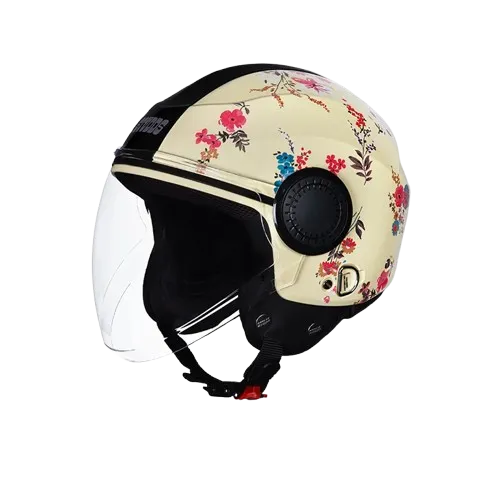 Studds Urban Super D2 Yellow Flower Half Face Helmet
