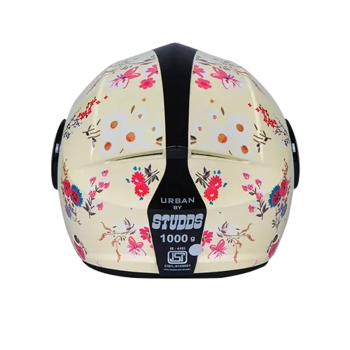 Studds Urban Super D2 Yellow Flower Half Face Helmet