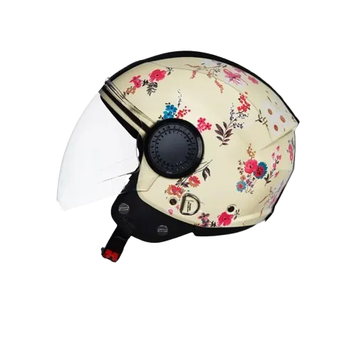 Studds Urban Super D2 Yellow Flower Half Face Helmet