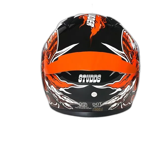 STUDDS Thunder D10 Black Orange N10 Full Face Helmet
