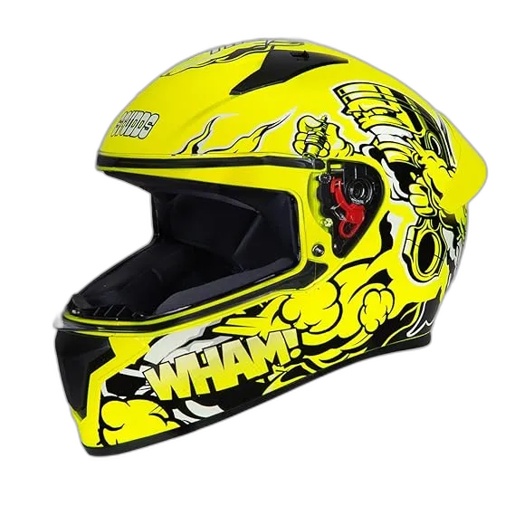 STUDDS Thunder D10 Spoiler Yellow N5 Full Face Helmet
