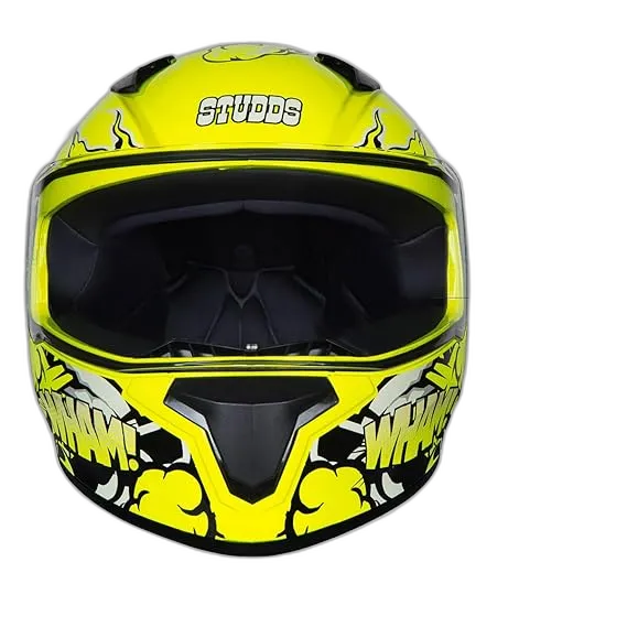 STUDDS Thunder D10 Spoiler Yellow N5 Full Face Helmet