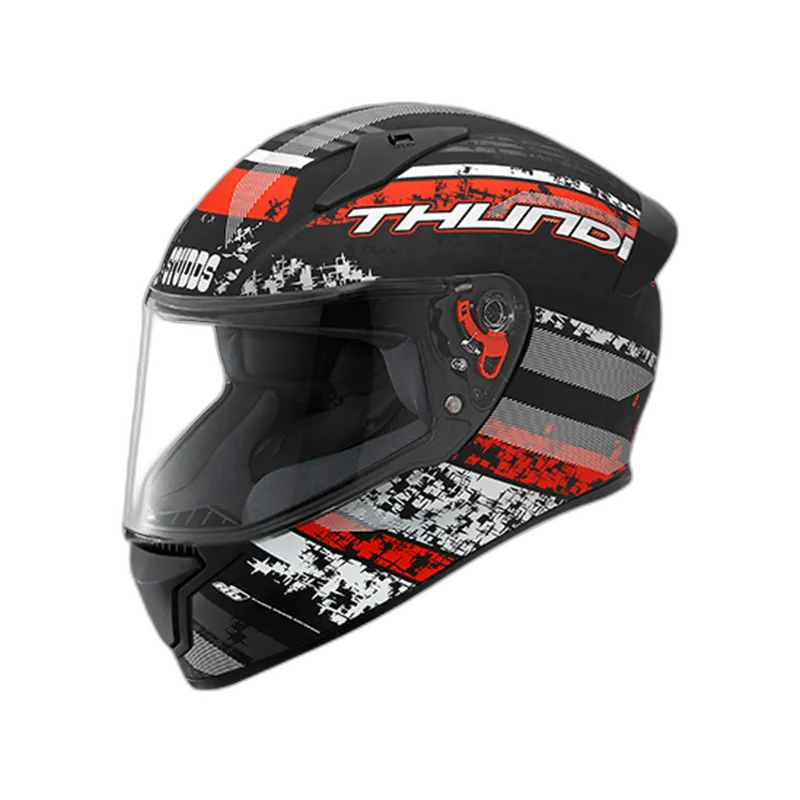 STUDDS Thunder D1 Matt Black N2 Red Full Face Helmet