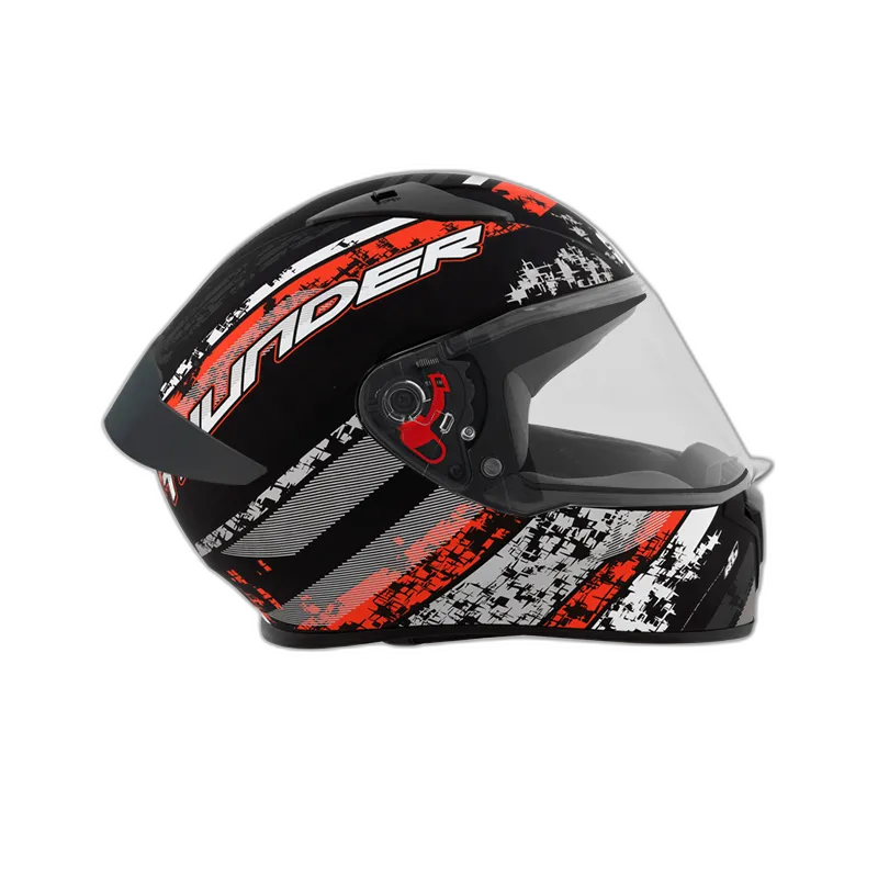 STUDDS Thunder D1 Matt Black N2 Red Full Face Helmet