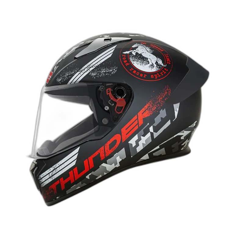 STUDDS Thunder D2 Matt Black N2 Red Full Face Helmet