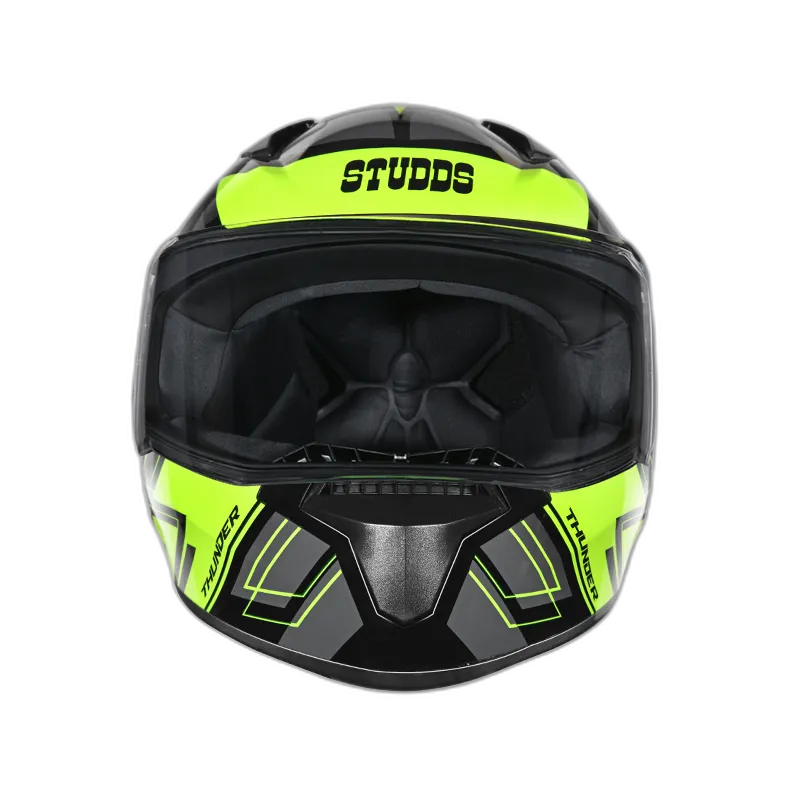 STUDDS Thunder D3 Gl Black Neon Yellow N5 Full Face Helmet