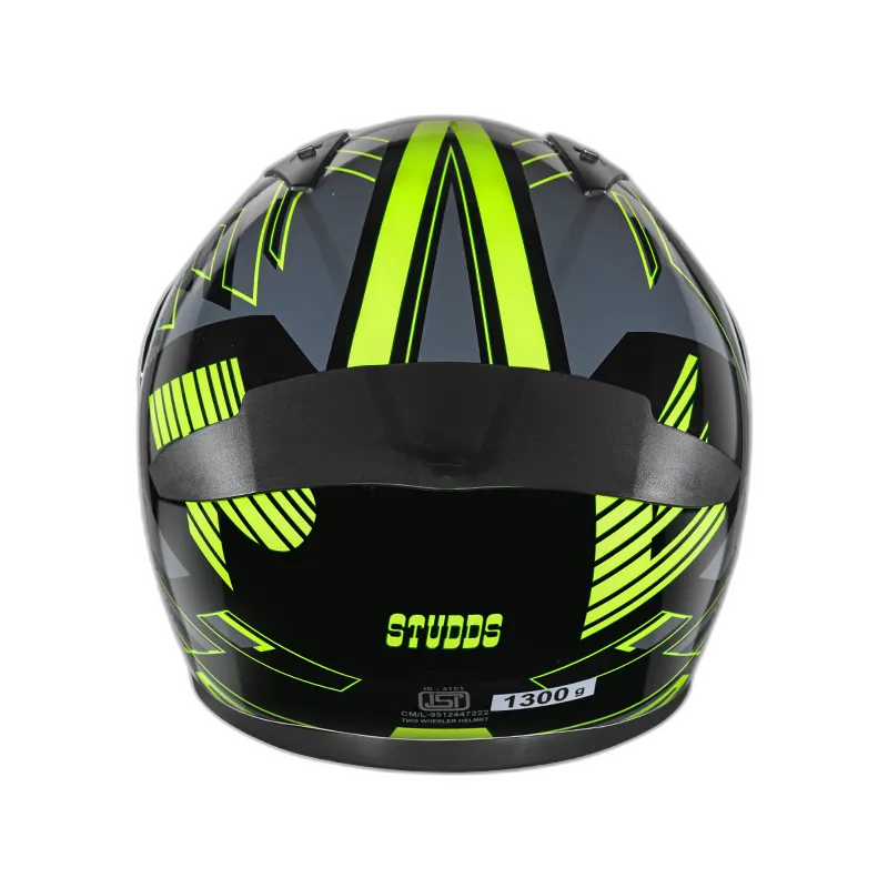 STUDDS Thunder D3 Gl Black Neon Yellow N5 Full Face Helmet
