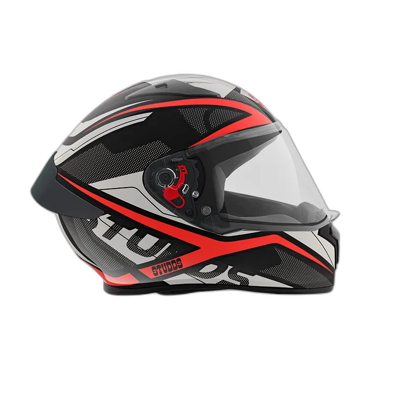 STUDDS Thunder D4 Gl Black N2 Red Full Face Helmet
