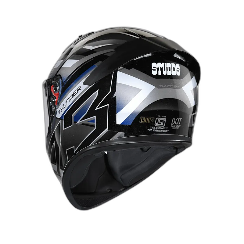 STUDDS Thunder D6 Black Grey N6 Full Face Helmet