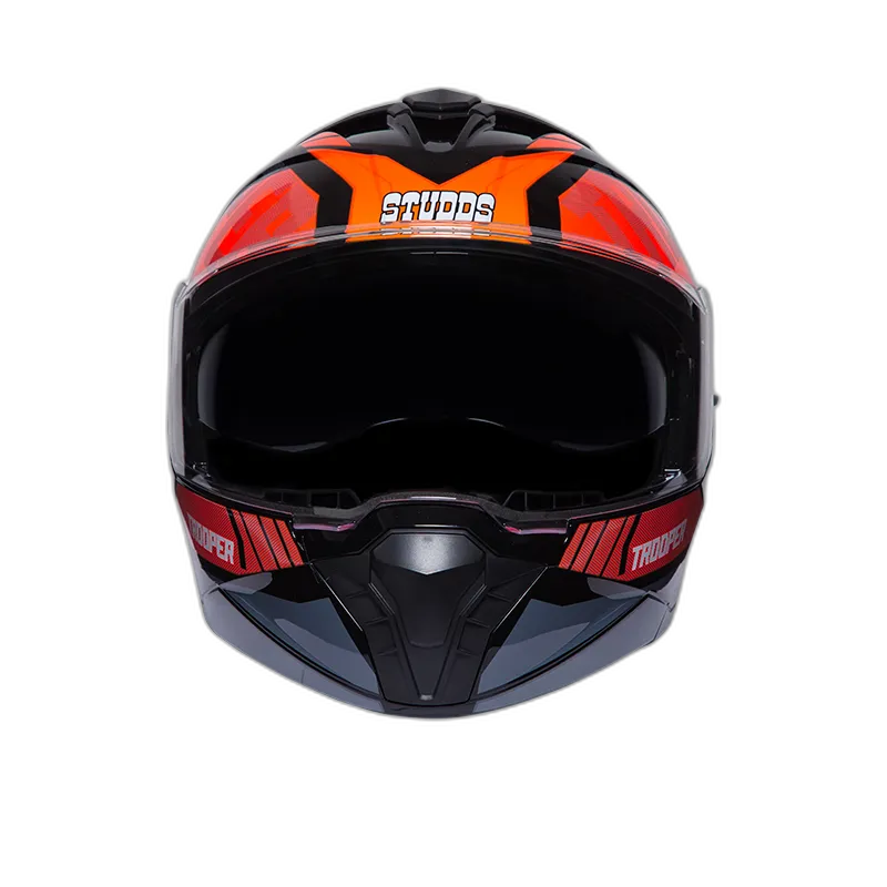 STUDDS Trooper D1 Black N8 Fu Flip Up Helmet