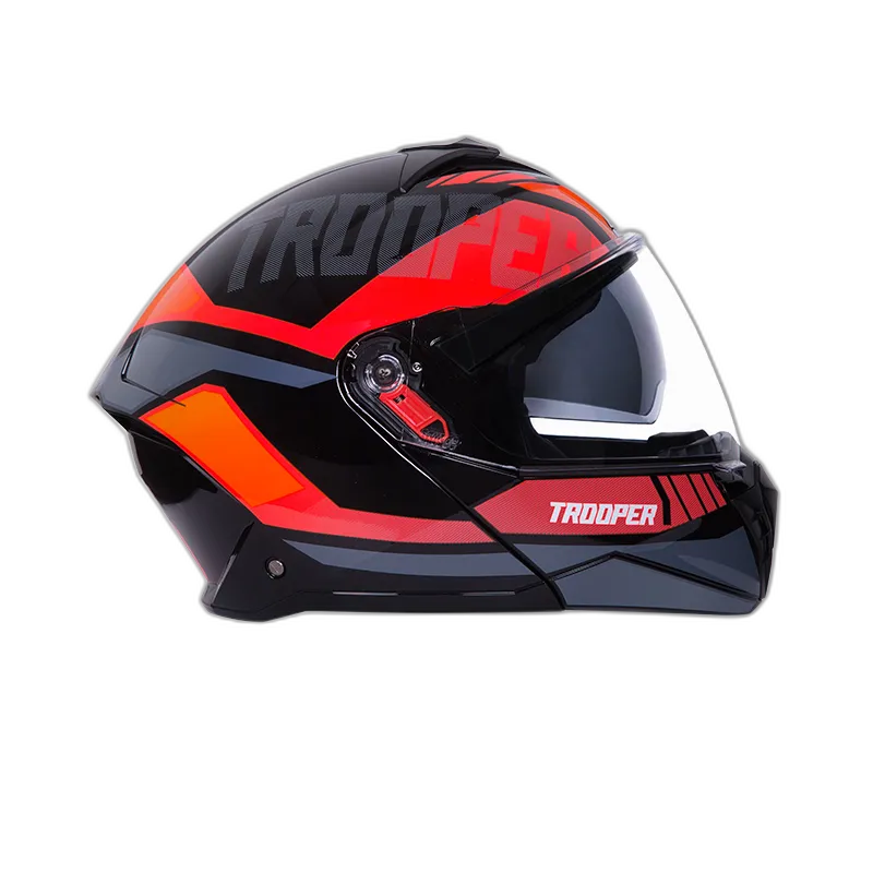 STUDDS Trooper D1 Black N8 Fu Flip Up Helmet
