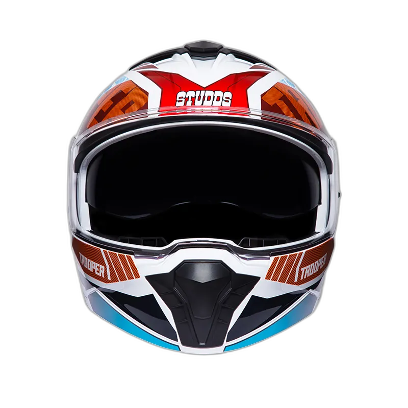 STUDDS Trooper D1 Wt Red N Flip Up Helmet