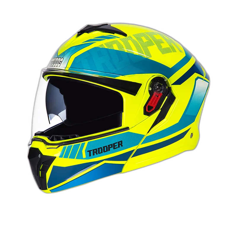 STUDDS Trooper D1 Yellow N Flip Up Helmet