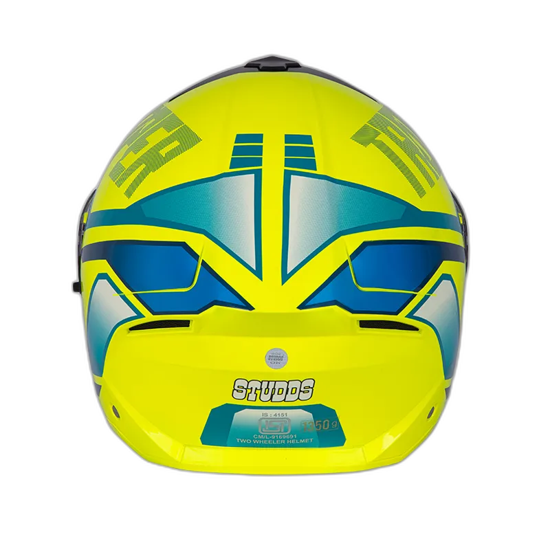 STUDDS Trooper D1 Yellow N Flip Up Helmet