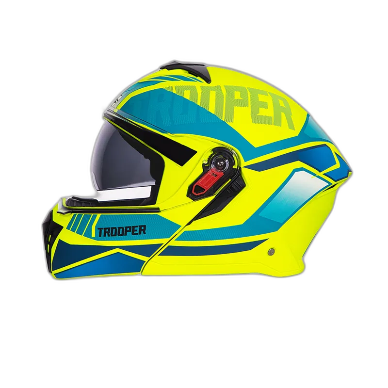 STUDDS Trooper D1 Yellow N Flip Up Helmet
