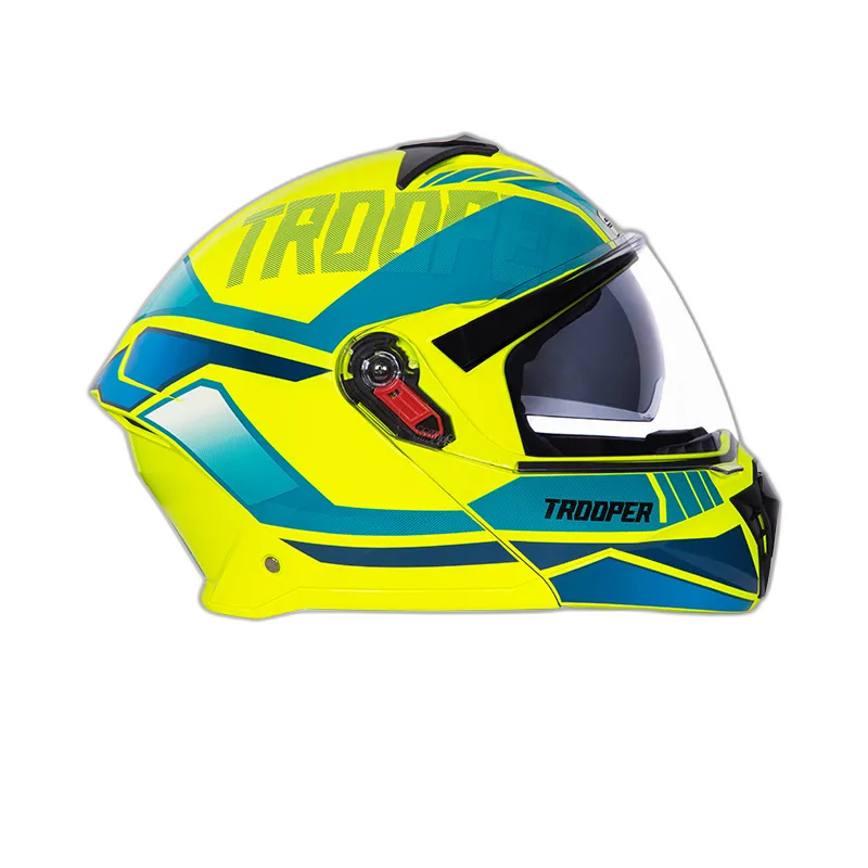 STUDDS Trooper D1 Yellow N Flip Up Helmet