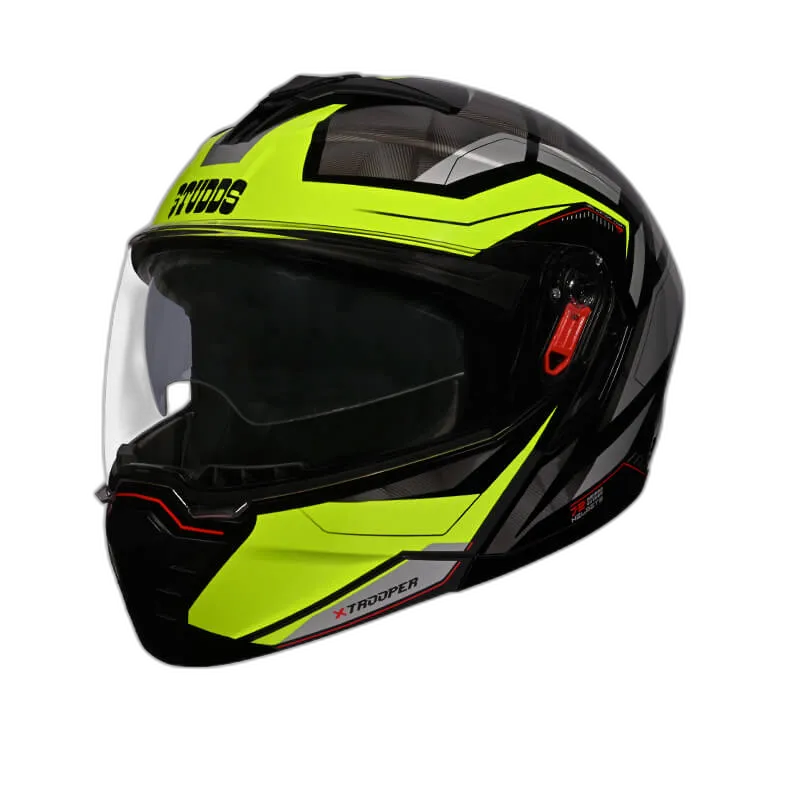 STUDDS Trooper D2 Black Fluorescnt Ylw N Flip Up Helmet