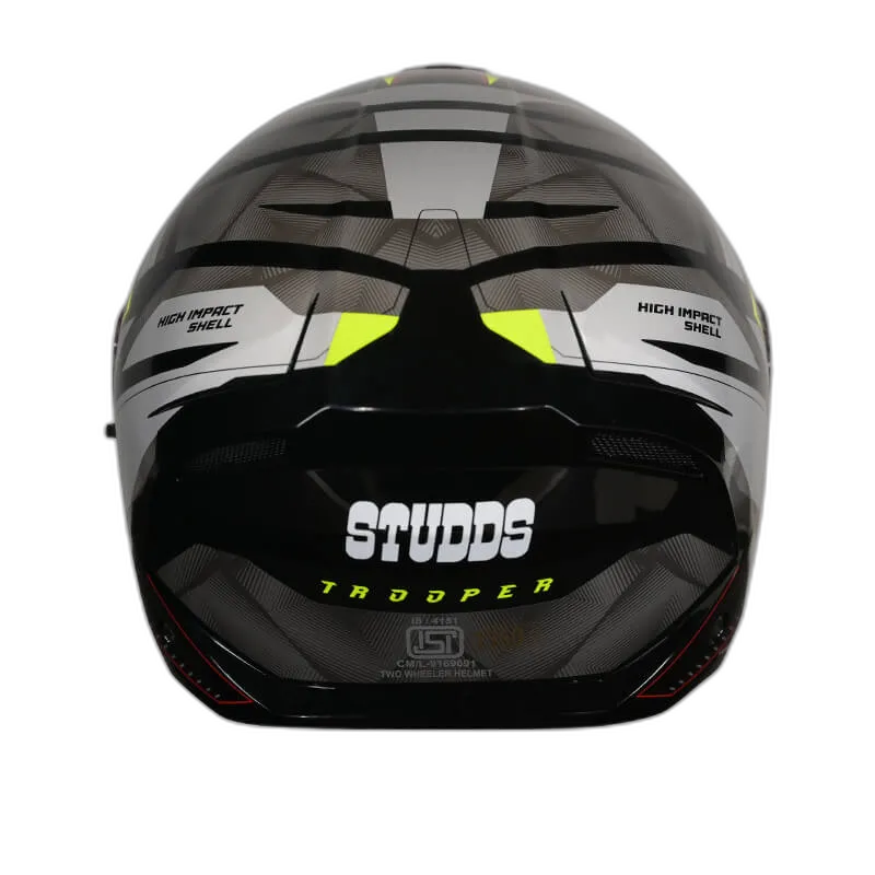 STUDDS Trooper D2 Black Fluorescnt Ylw N Flip Up Helmet