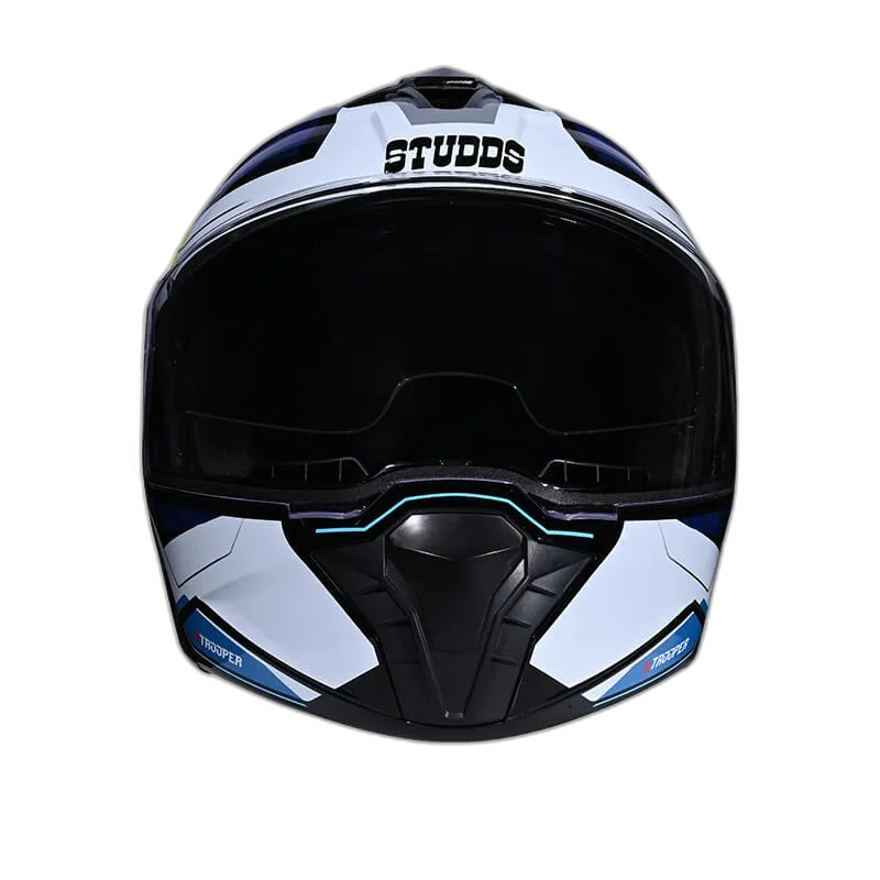 STUDDS Trooper D2 Black N1 Blue Flip Up Helmet