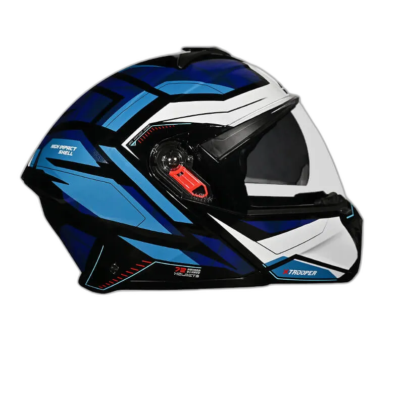 STUDDS Trooper D2 Black N1 Blue Flip Up Helmet