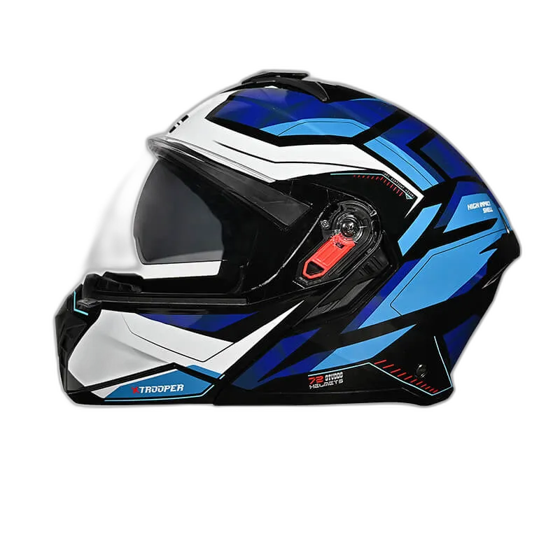 STUDDS Trooper D2 Black N1 Blue Flip Up Helmet