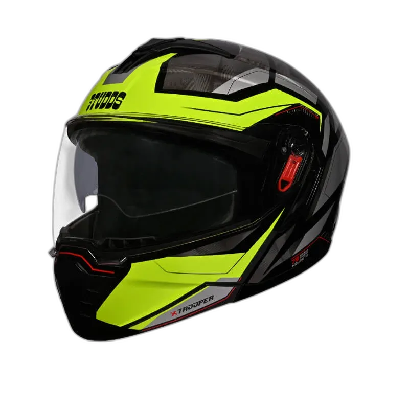 STUDDS Trooper D2 Fluorsent Yellow N5 Flip Up Helmet