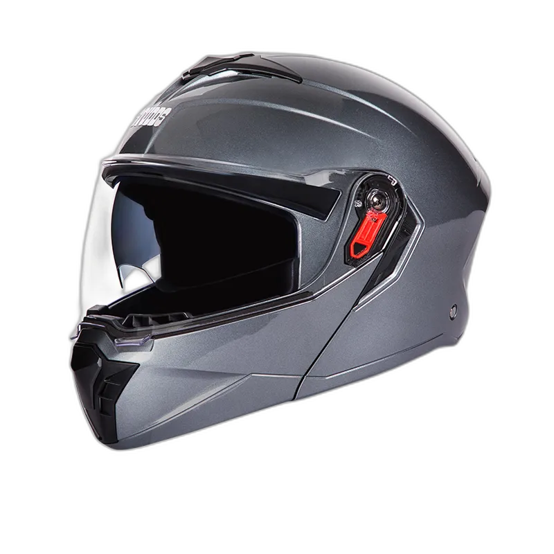 STUDDS Trooper Gun Grey Fu Flip Up Helmet