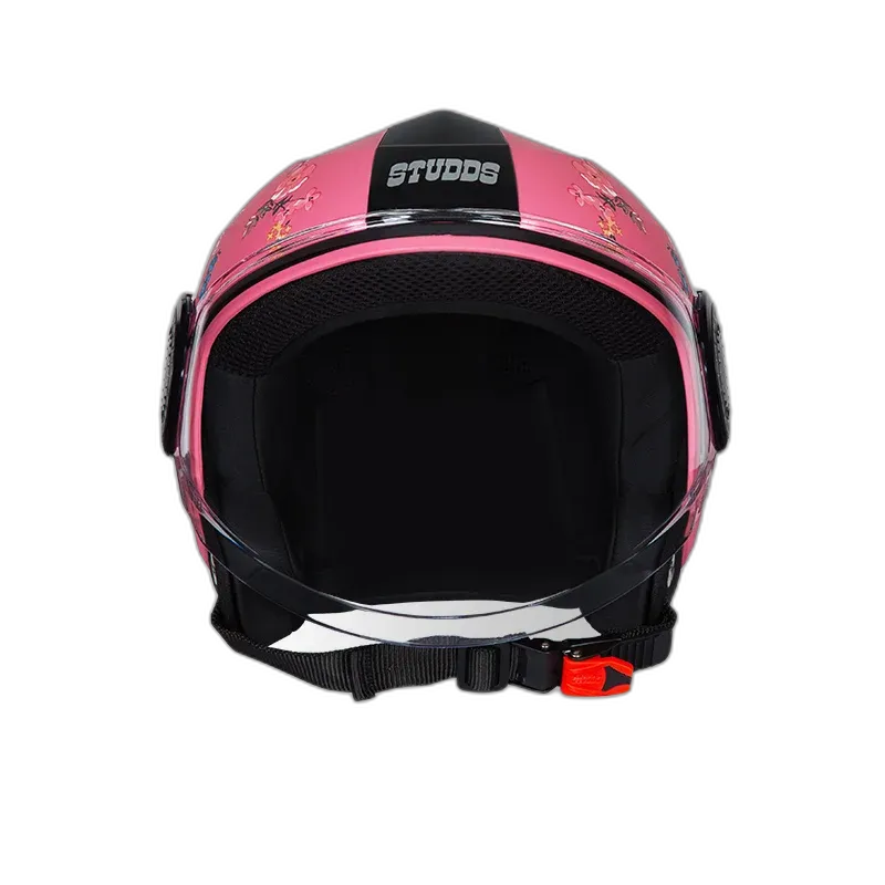 STUDDS Urban Super D2 Pink Flwr Half Face Helmet