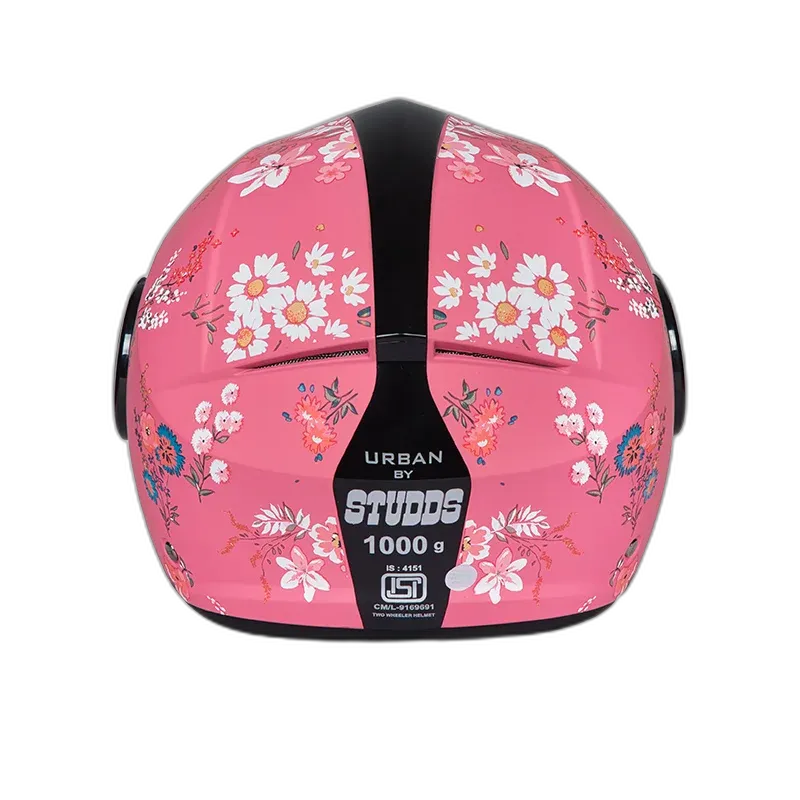 STUDDS Urban Super D2 Pink Flwr Half Face Helmet