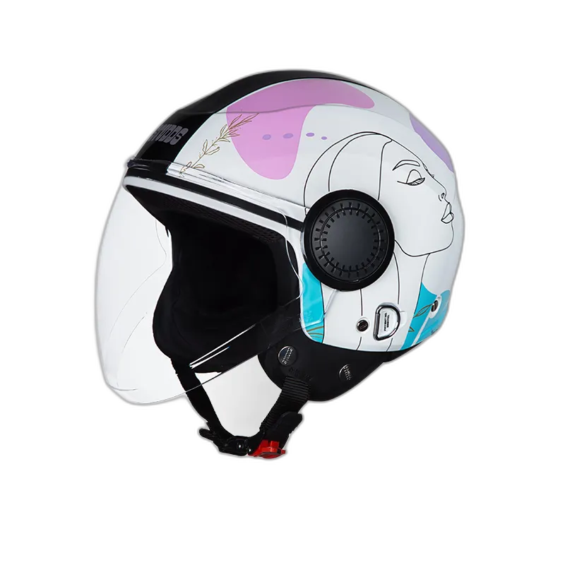 STUDDS Urban Super D3 White Blue Half Face Helmet