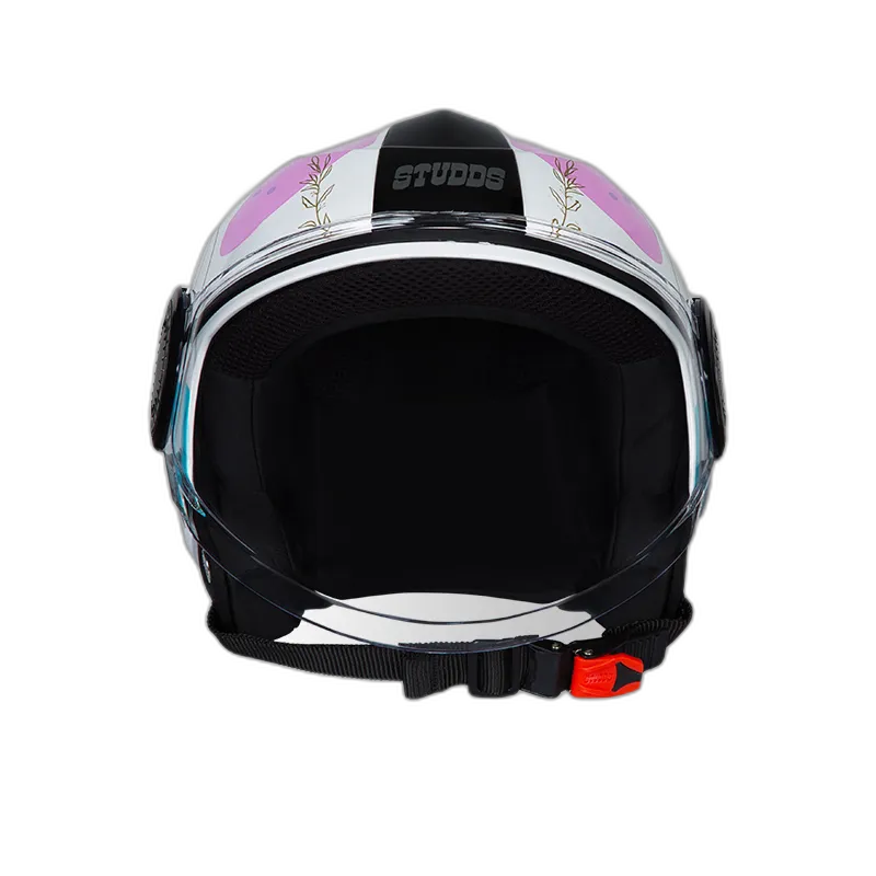 STUDDS Urban Super D3 White Blue Half Face Helmet