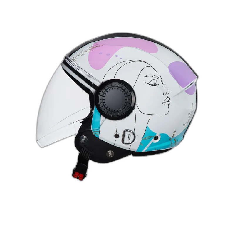 STUDDS Urban Super D3 White Blue Half Face Helmet