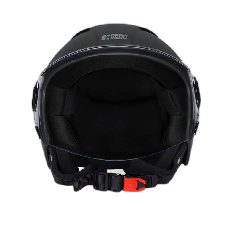 STUDDS Vogue Eco Military Green Half Face Helmet